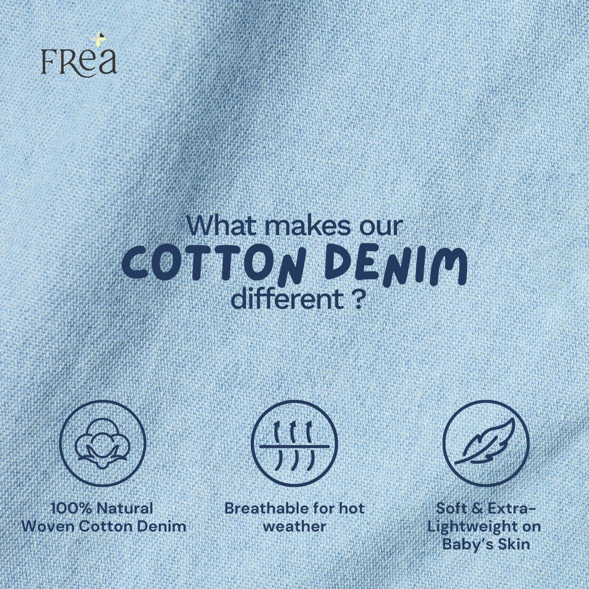 FREA BLOOM SOFT COTTON Baby Carrier Denim- Gendongan Bayi Premium M-Shape SSC FREE PENUTUP KEPALA