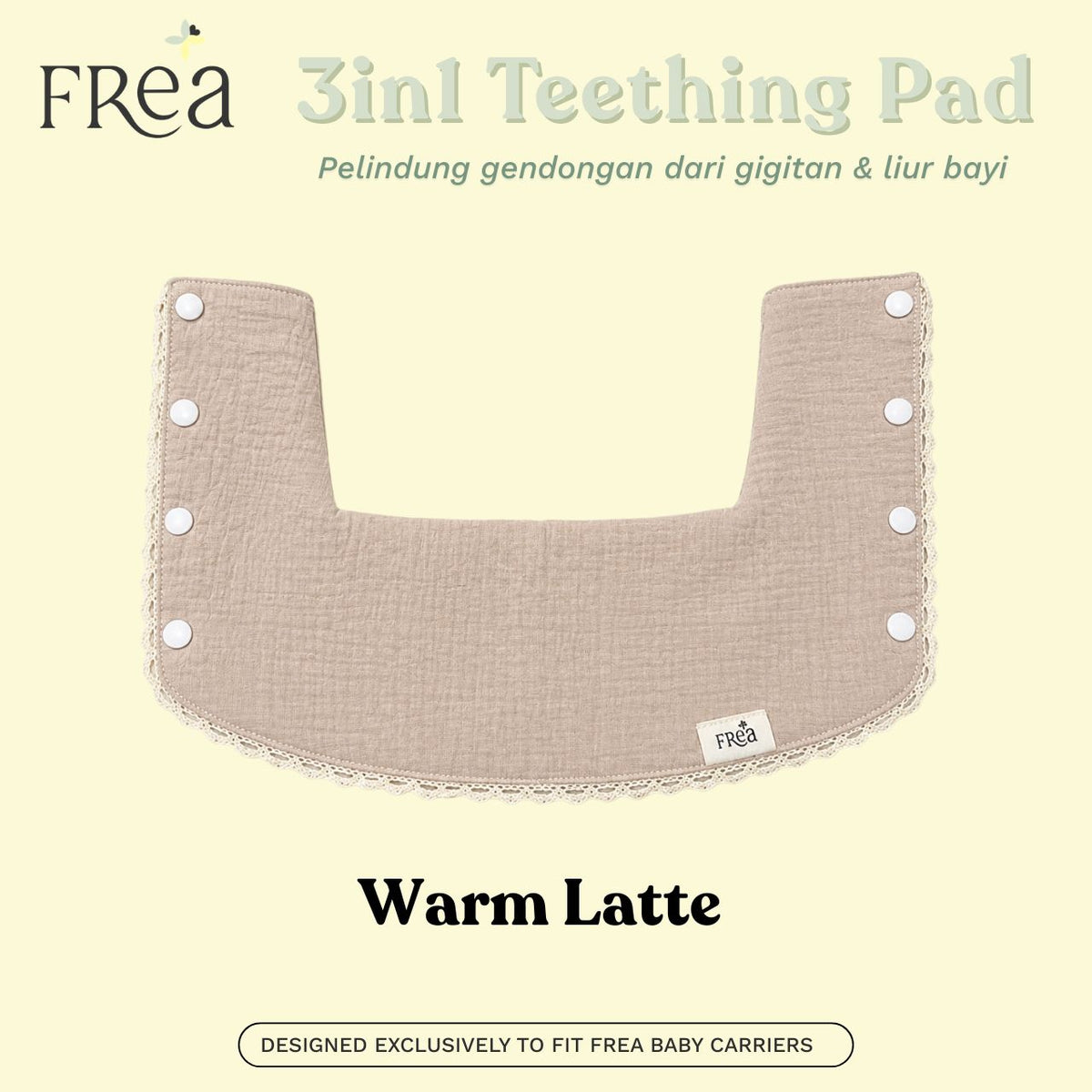 FREA BABY Teething Pad Bayi Premium – Pelindung Gigitan Gendongan | Ultra Lembut, aman, estetik