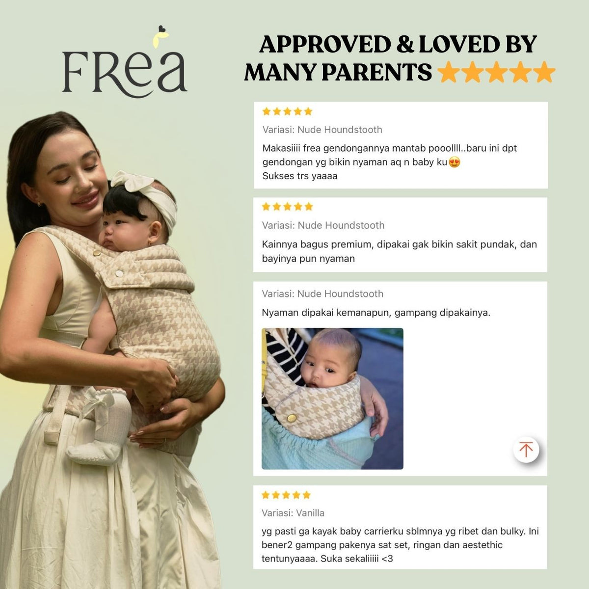 FREA HAVEN 2.0 Baby Carrier PINK - Gendongan Bayi Premium M-Shape SSC FREE PENUTUP KEPALA