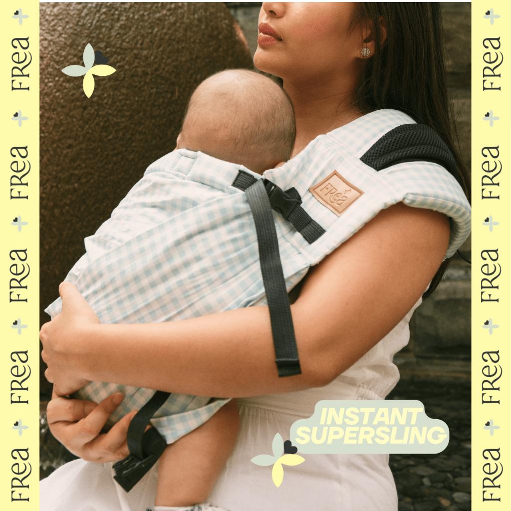 FREA INSTANT SUPER SLING  - Gendongan Bayi Premium M Shape Geos Baby Pouch Newborn Toddler All Size