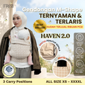 FREA HAVEN 2.0 Baby Carrier - Gendongan Bayi Premium M-Shape SSC FREE PENUTUP KEPALA