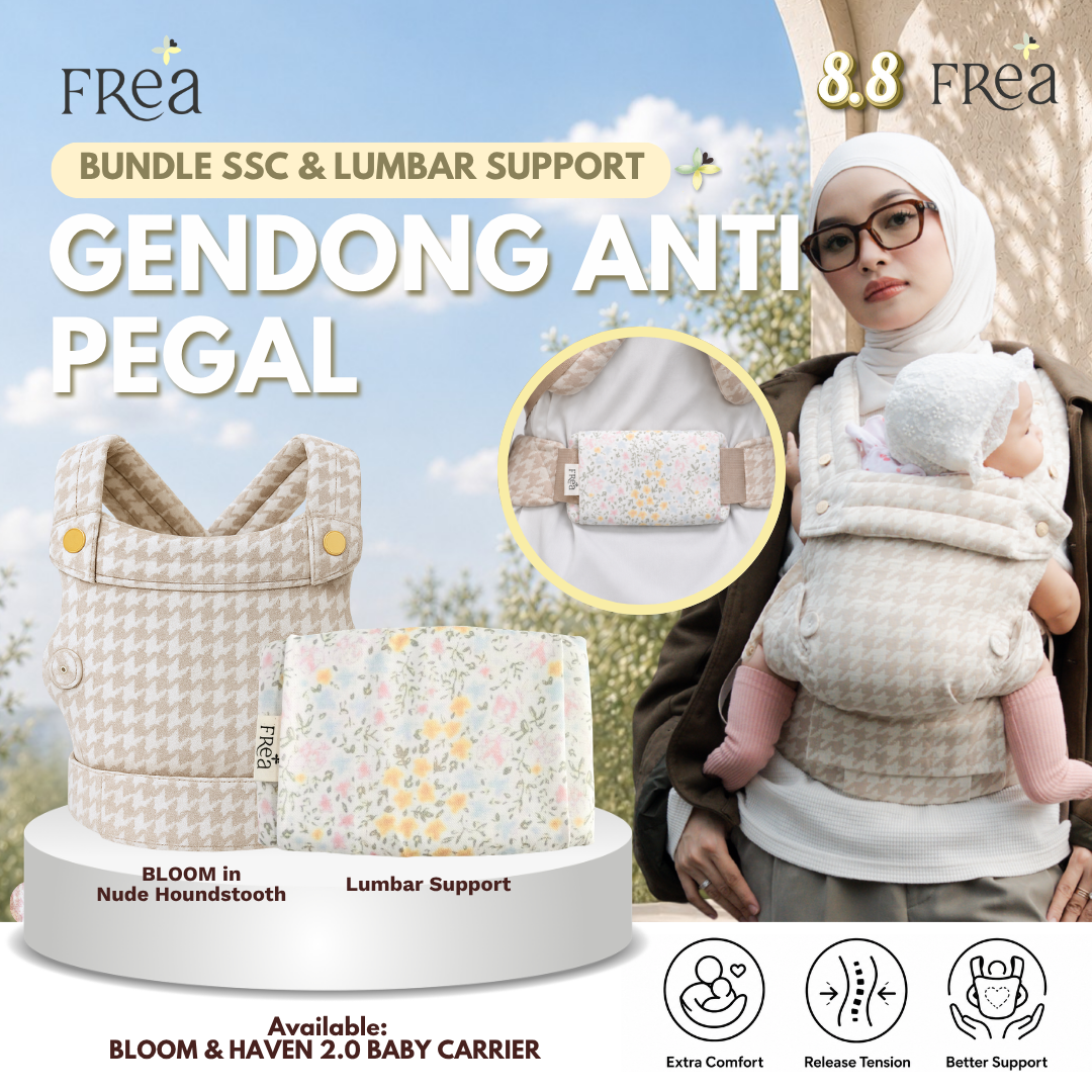 FREA BABY Baby Carrier SSC + Lumbar Support Bundle | Premium Ergonomic Baby Carrier | Anti Pegal