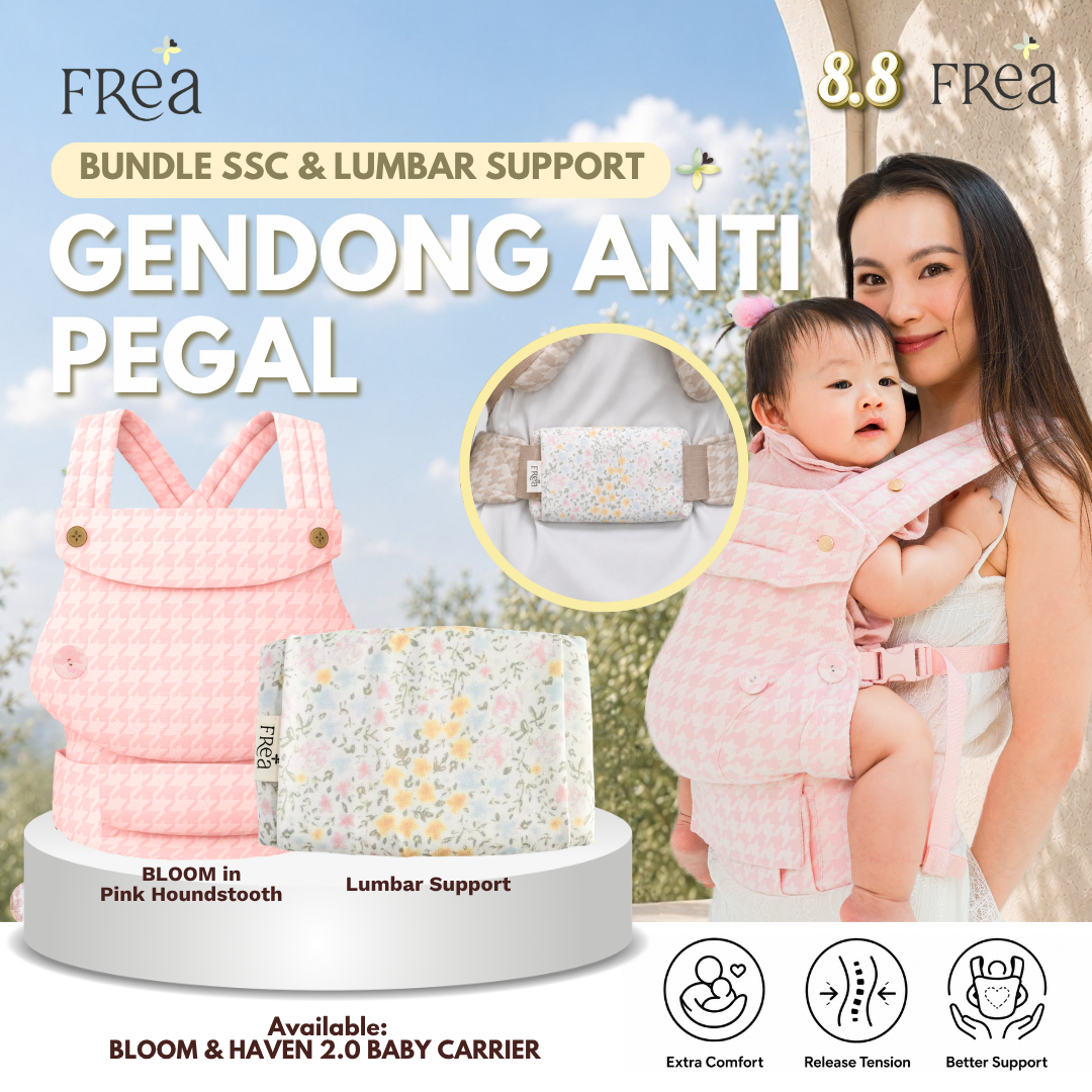 FREA BABY Baby Carrier SSC + Lumbar Support Bundle | Premium Ergonomic Baby Carrier | Anti Pegal