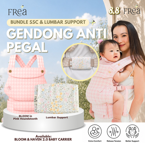 FREA BABY Baby Carrier SSC + Lumbar Support Bundle | Premium Ergonomic Baby Carrier | Anti Pegal