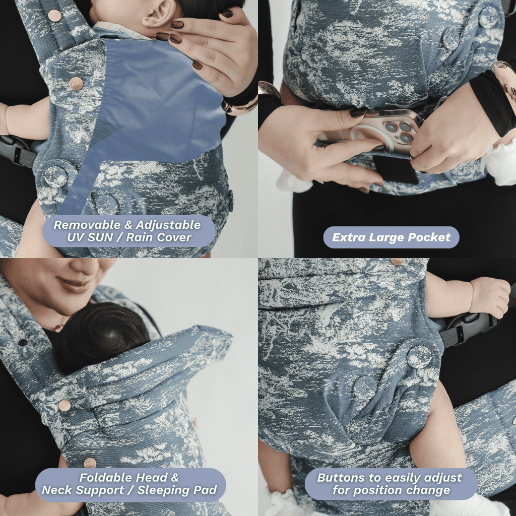 FREA x Monica Amadea BLOOM  RIVIERA Baby Carrier - Gendongan Bayi Premium M-Shape SSC FREE PENUTUP KEPALA