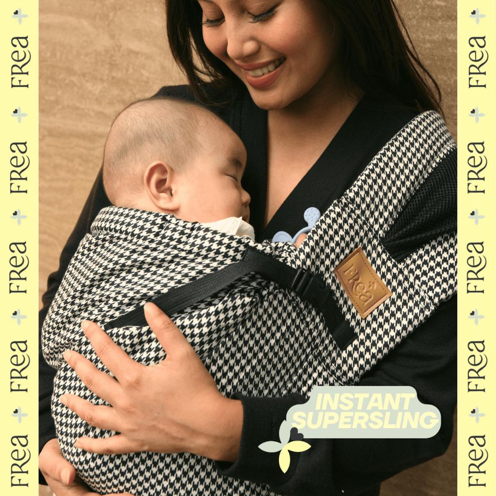 FREA INSTANT SUPER SLING  - Gendongan Bayi Premium M Shape Geos Baby Pouch Newborn Toddler All Size