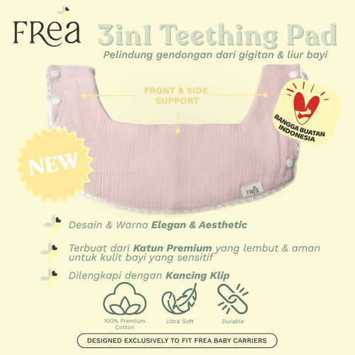 FREA BABY Teething Pad Bayi Premium – Pelindung Gigitan Gendongan | Ultra Lembut, aman, estetik