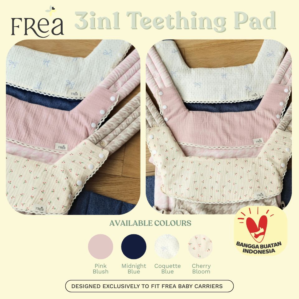 FREA BABY Teething Pad Bayi Premium – Pelindung Gigitan Gendongan | Ultra Lembut, aman, estetik