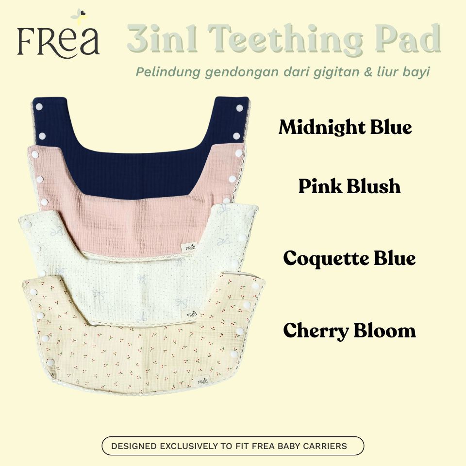 FREA BABY Teething Pad Bayi Premium – Pelindung Gigitan Gendongan | Ultra Lembut, aman, estetik