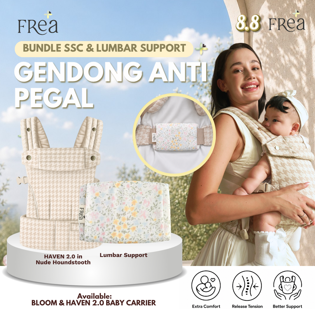 FREA BABY Baby Carrier SSC + Lumbar Support Bundle | Premium Ergonomic Baby Carrier | Anti Pegal