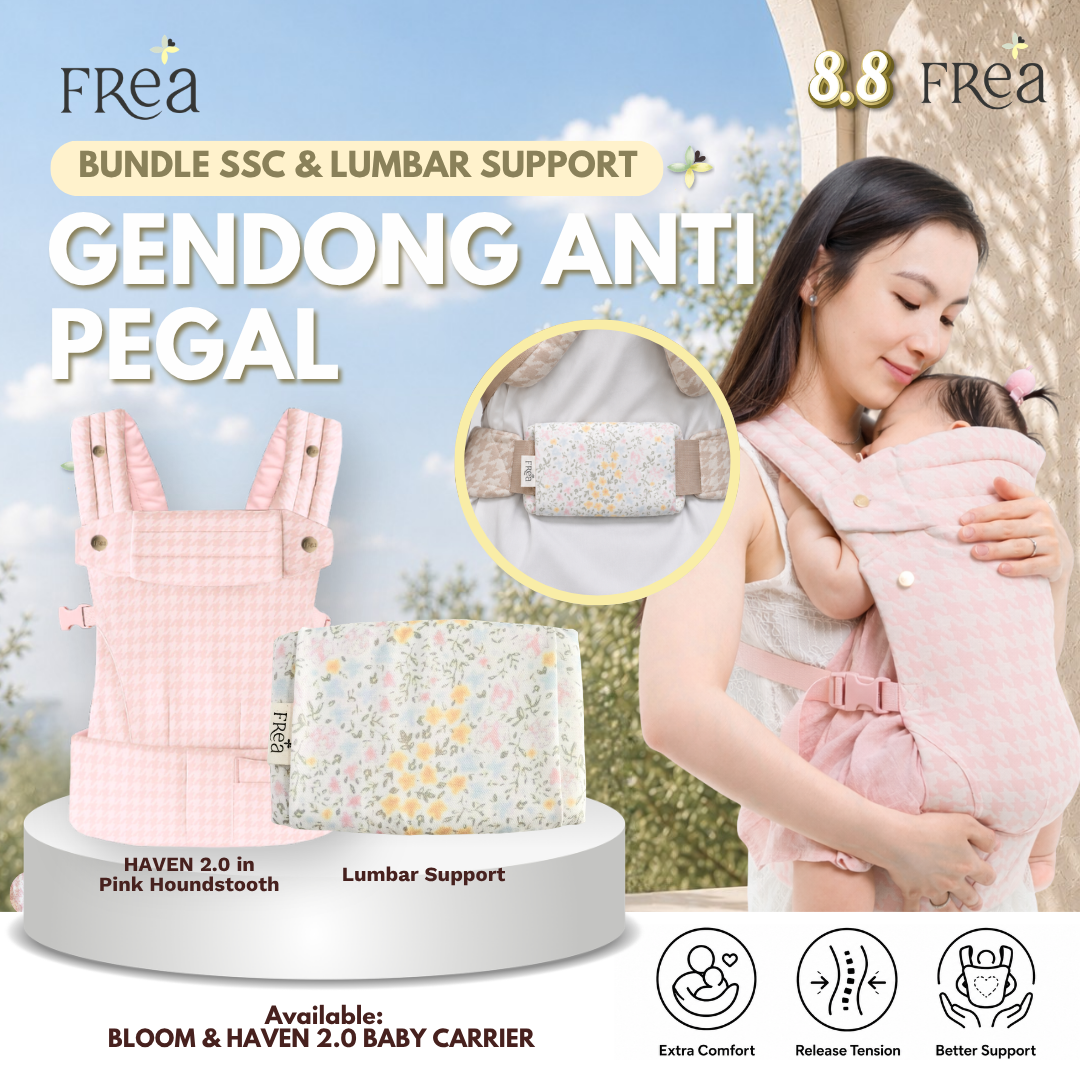 FREA BABY Baby Carrier SSC + Lumbar Support Bundle | Premium Ergonomic Baby Carrier | Anti Pegal